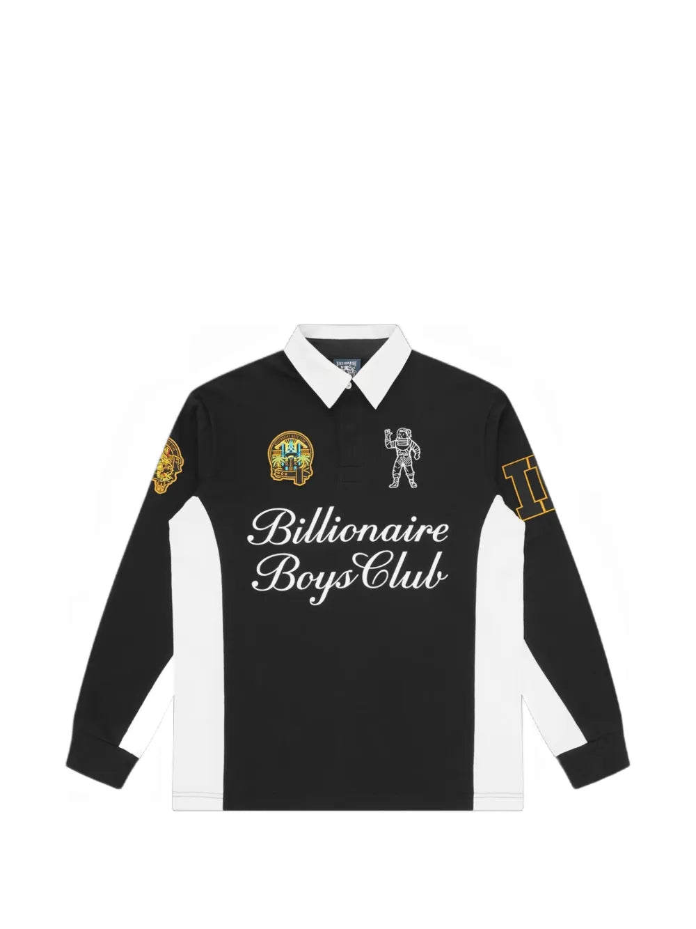 logo-embroidered panelled polo shirt