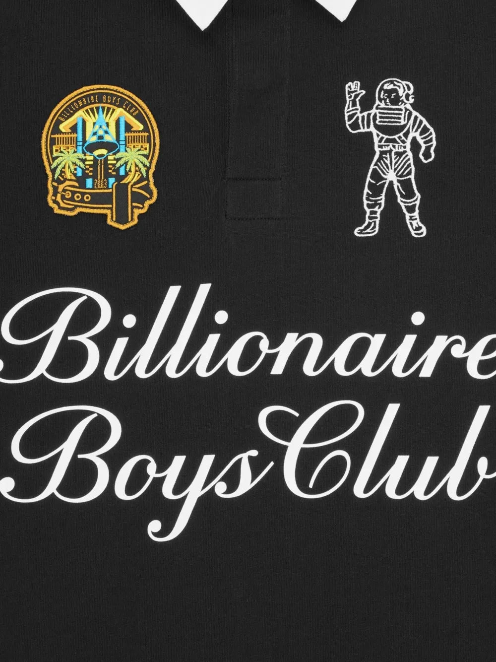 logo-embroidered panelled polo shirt