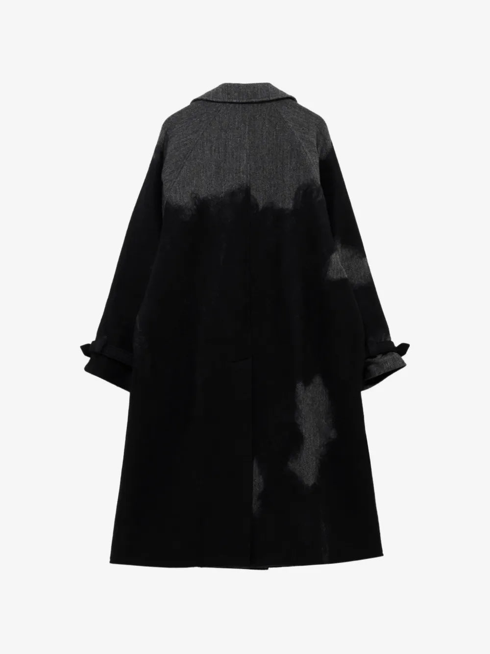 Herringbone-Pattern Double-Breasted Coat
