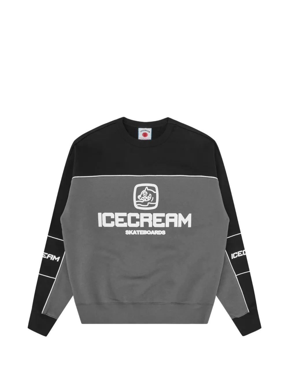 logo-print panelled sweater