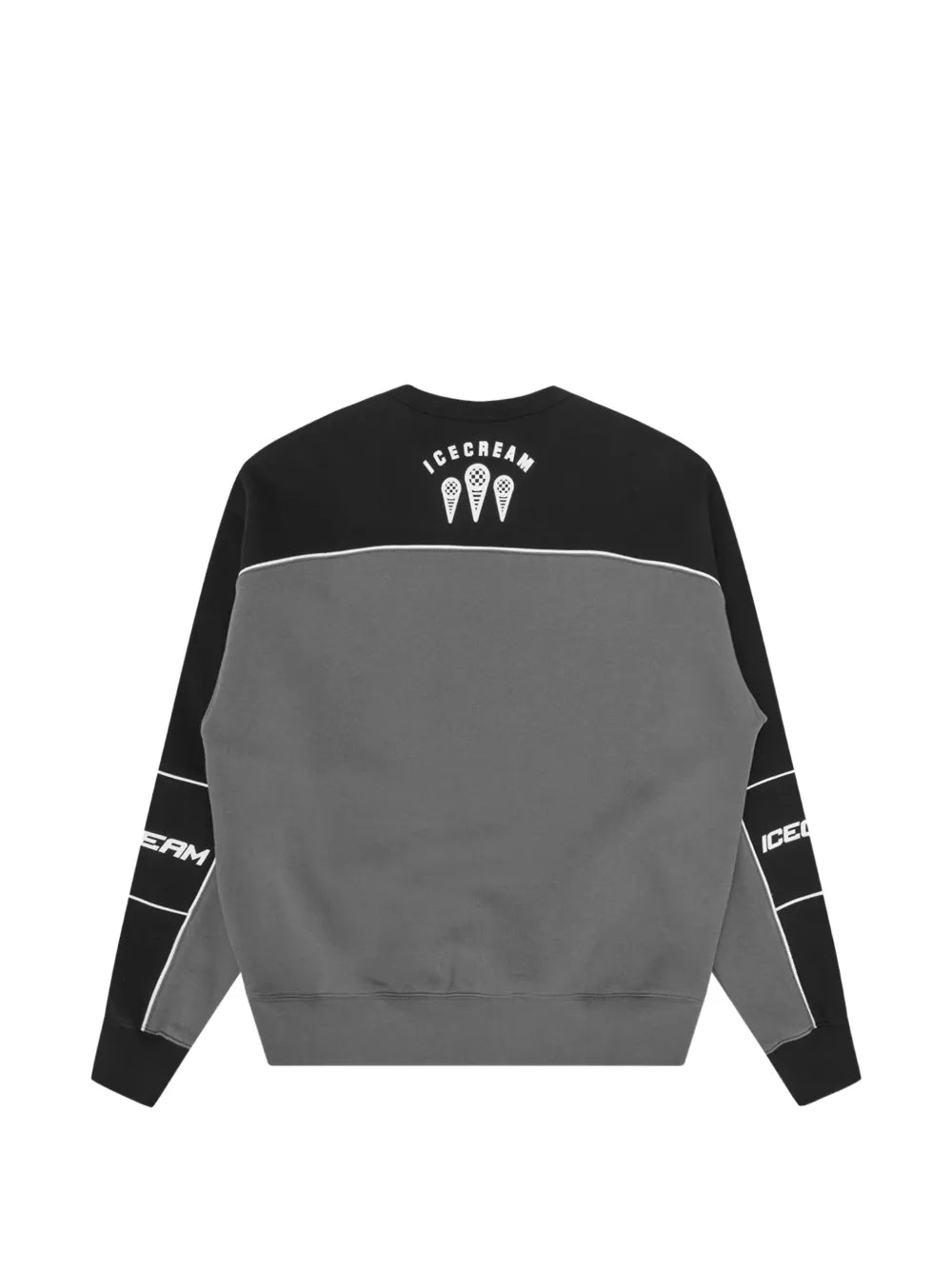 logo-print panelled sweater