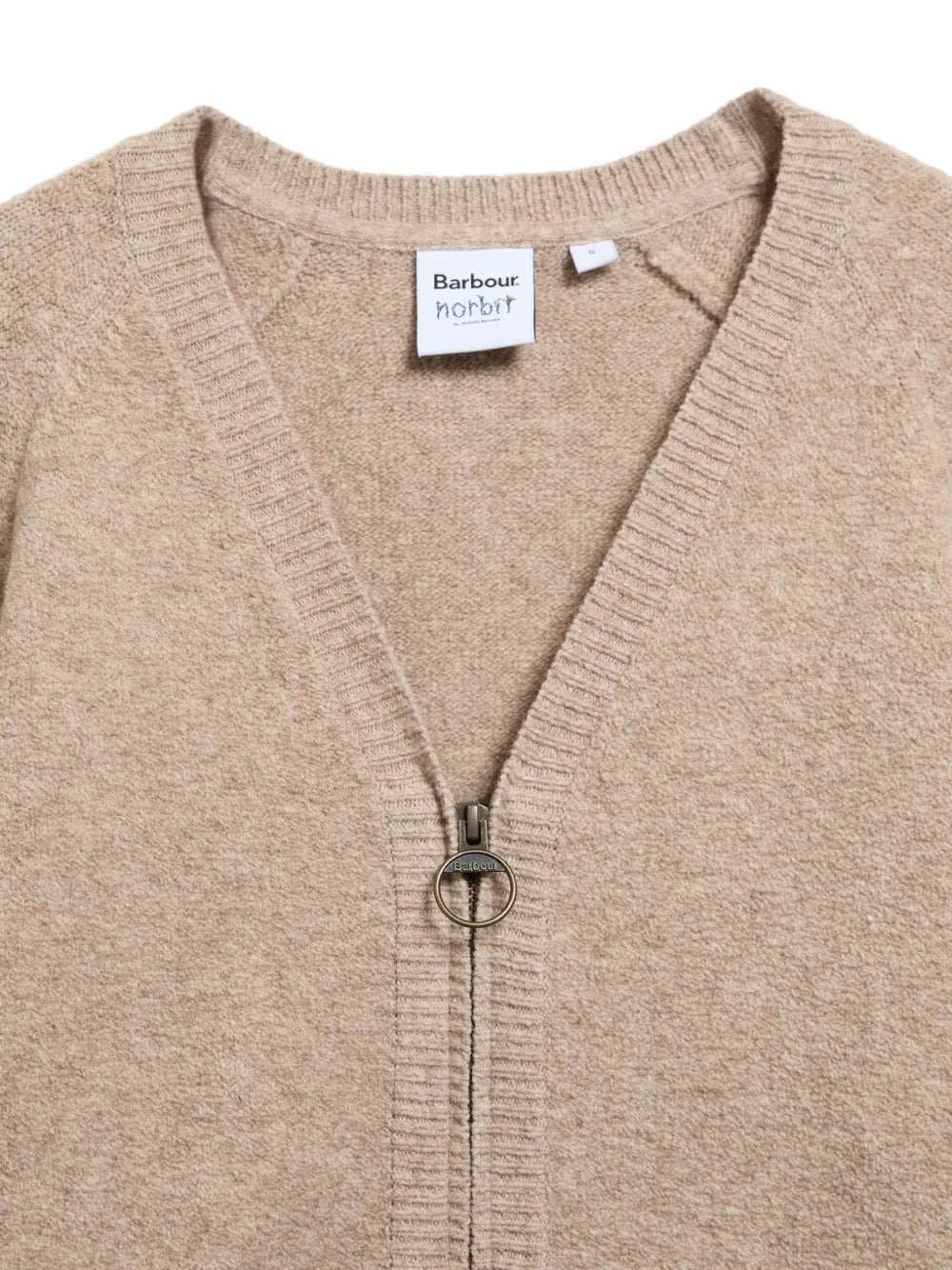 elbow-patch zip-up cardigan