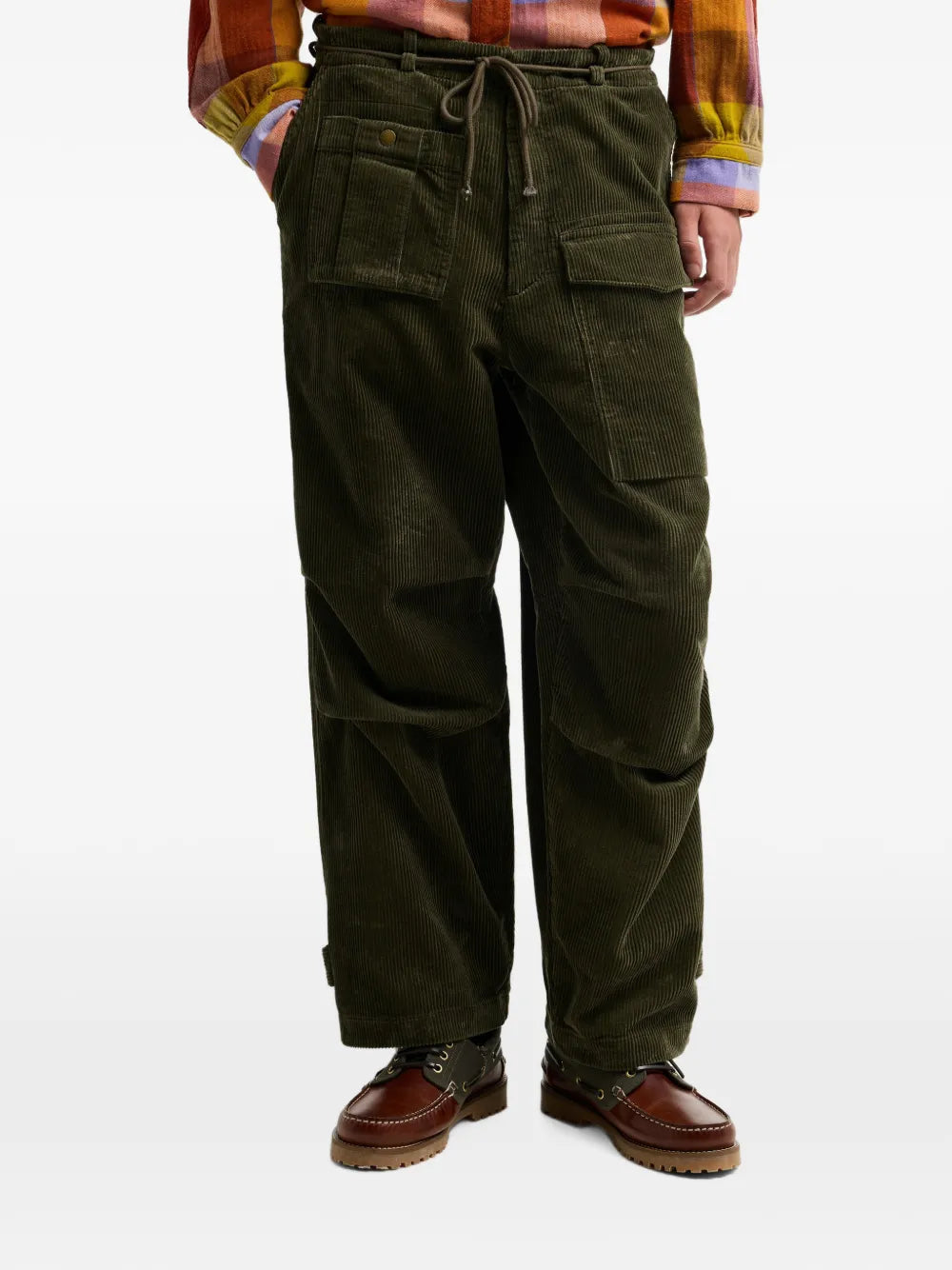 corduroy drawstring trousers
