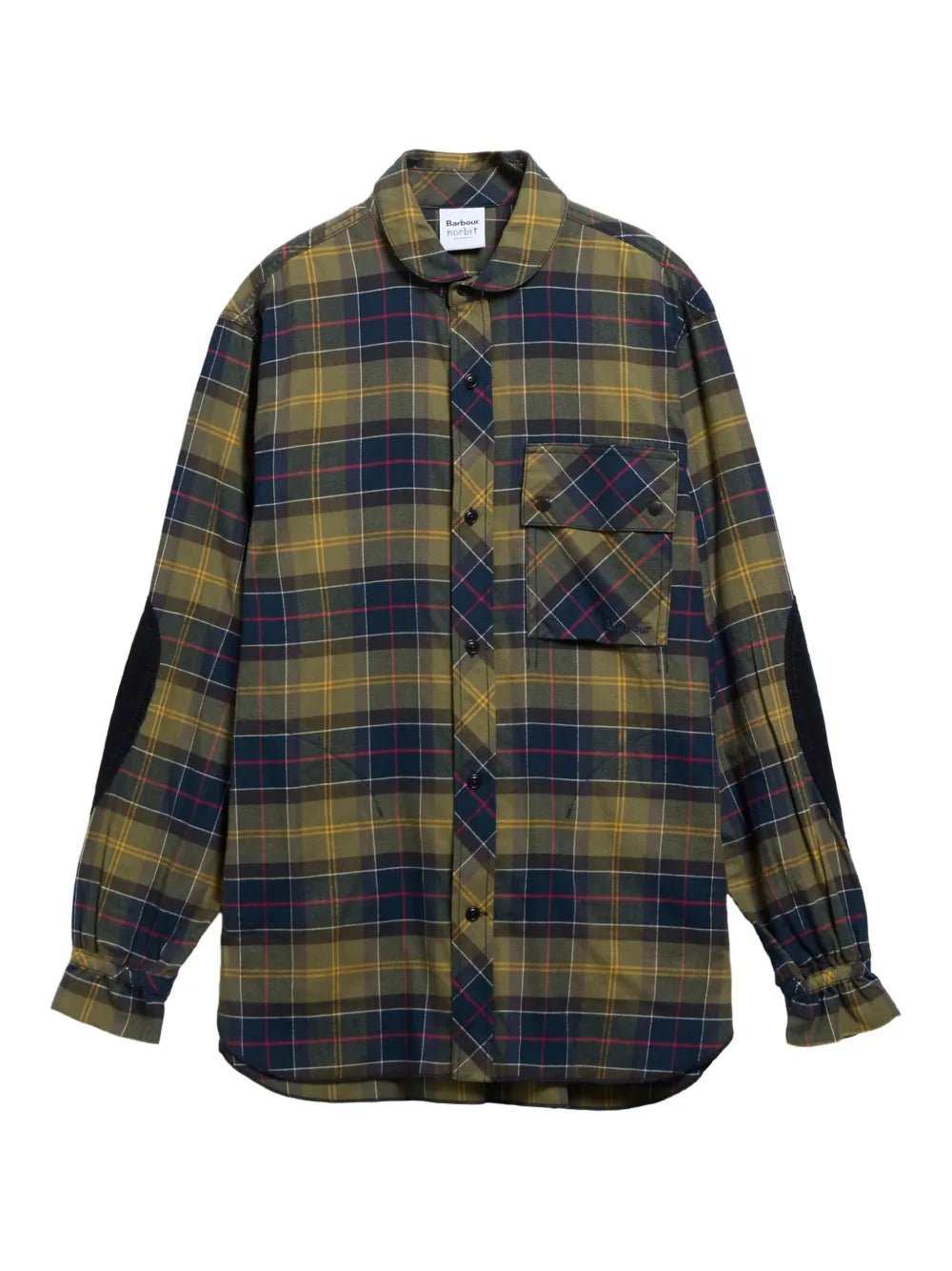 tartan elbow-patch shirt