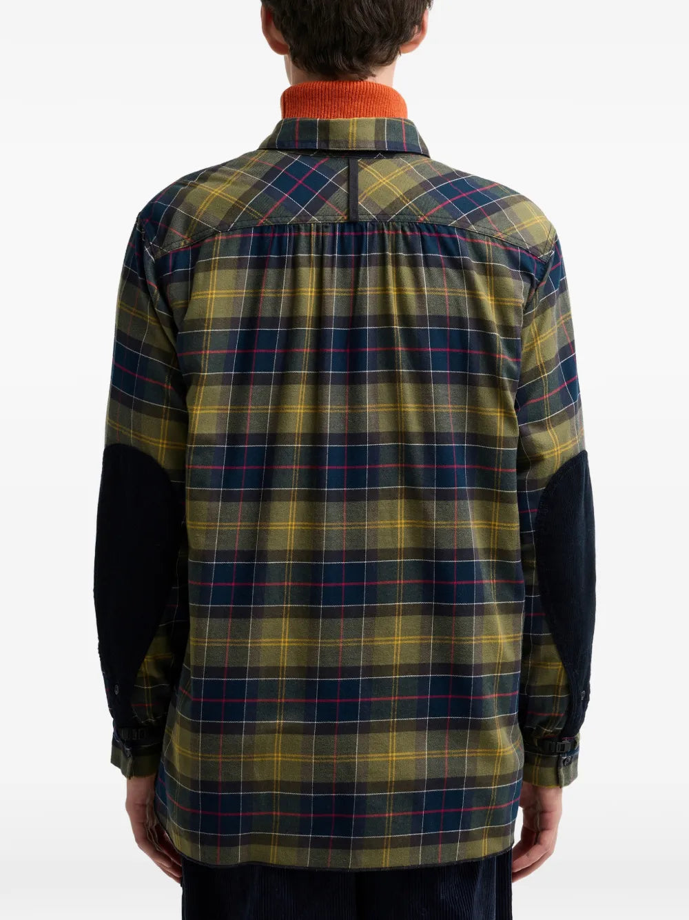 tartan elbow-patch shirt