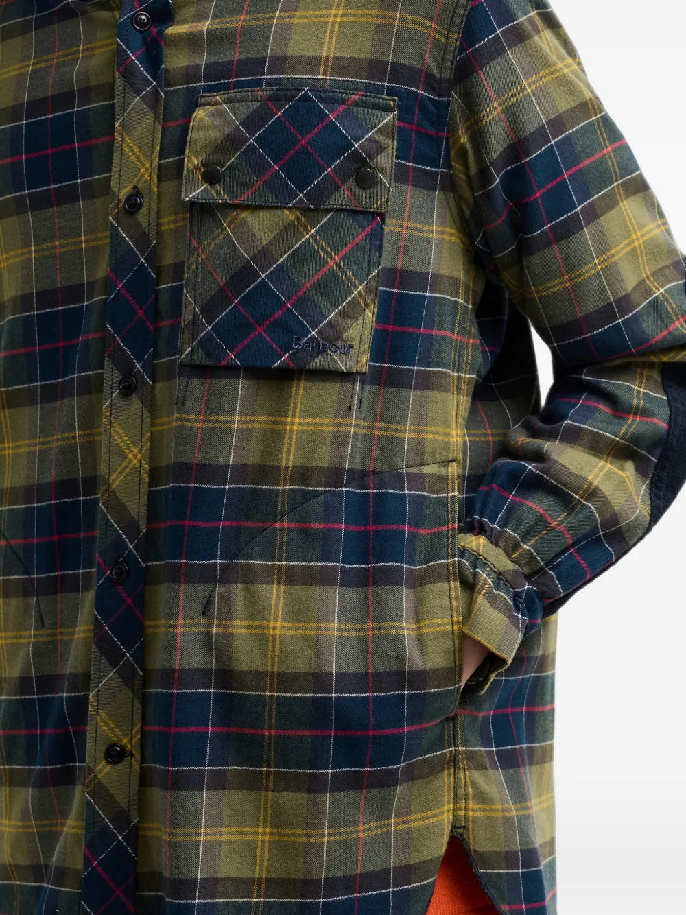 tartan elbow-patch shirt
