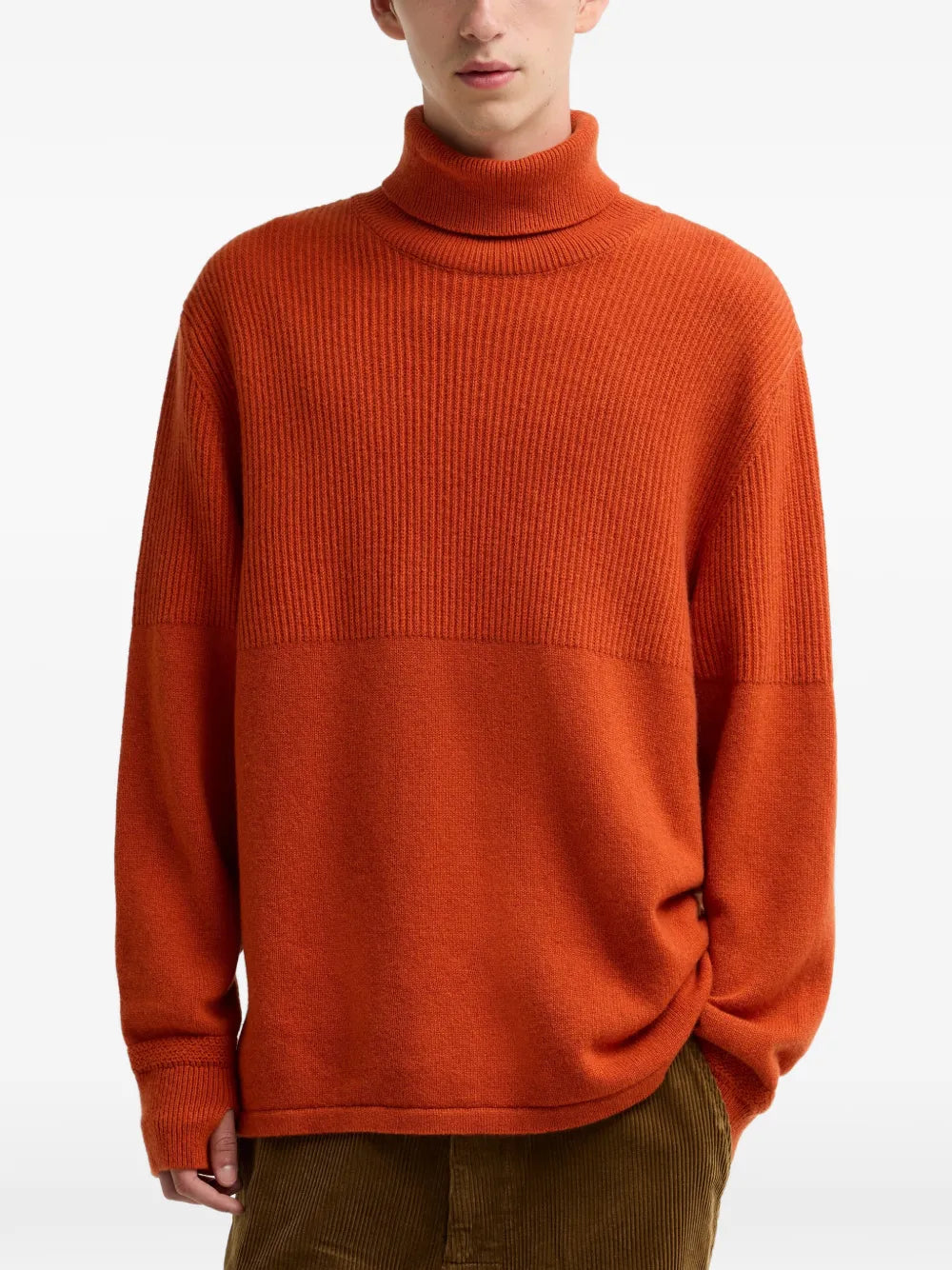 ribbed-knit roll-neck sweater
