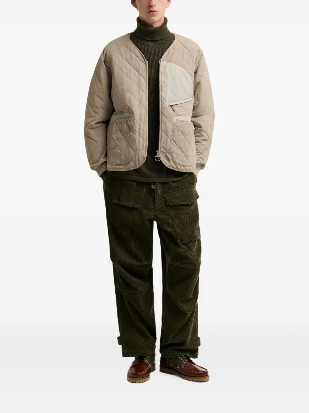 quilted zip-up jacket