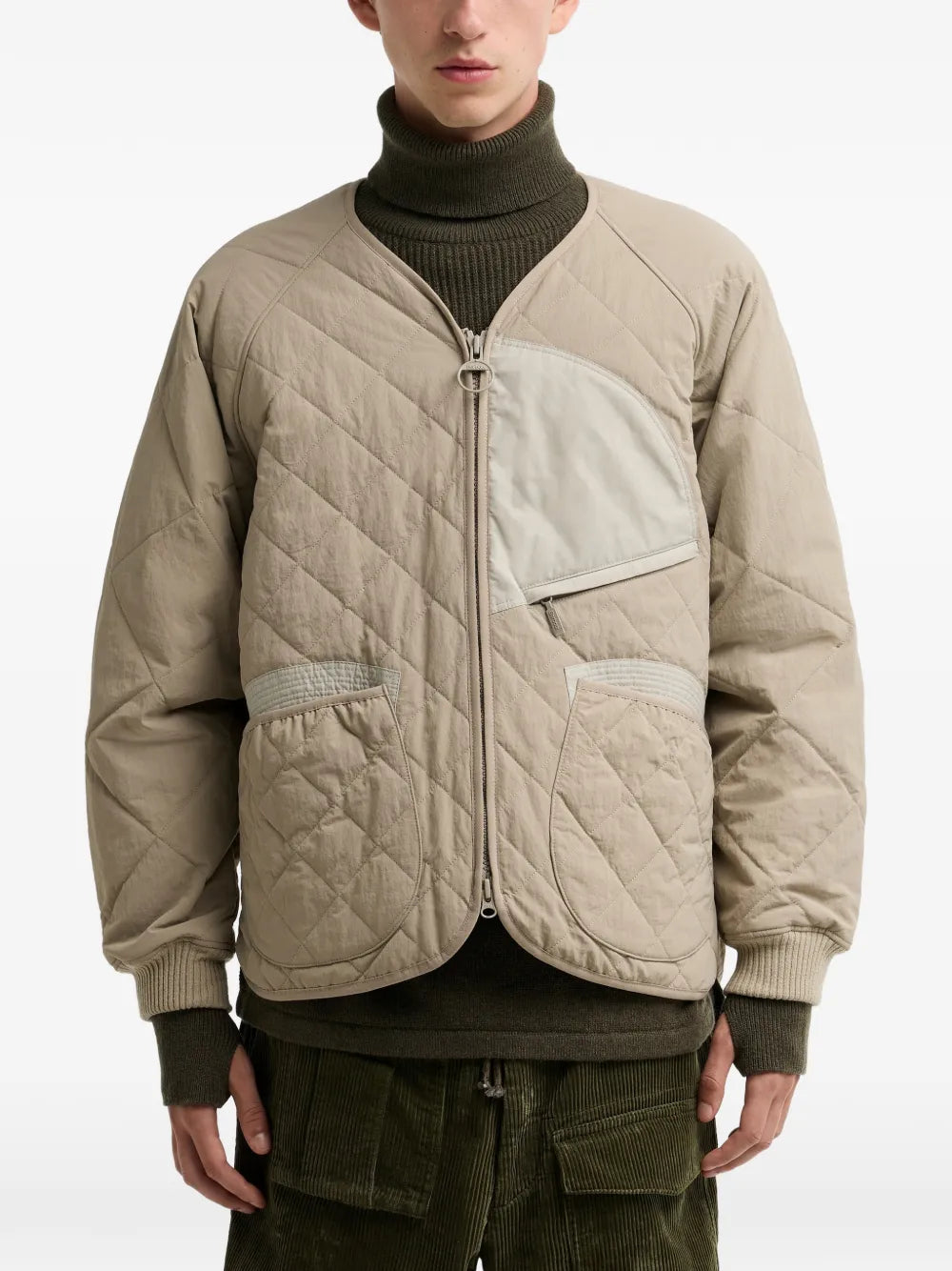 quilted zip-up jacket