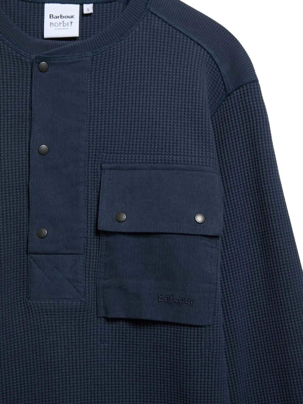 waffle-knit chest-pocket polo shirt