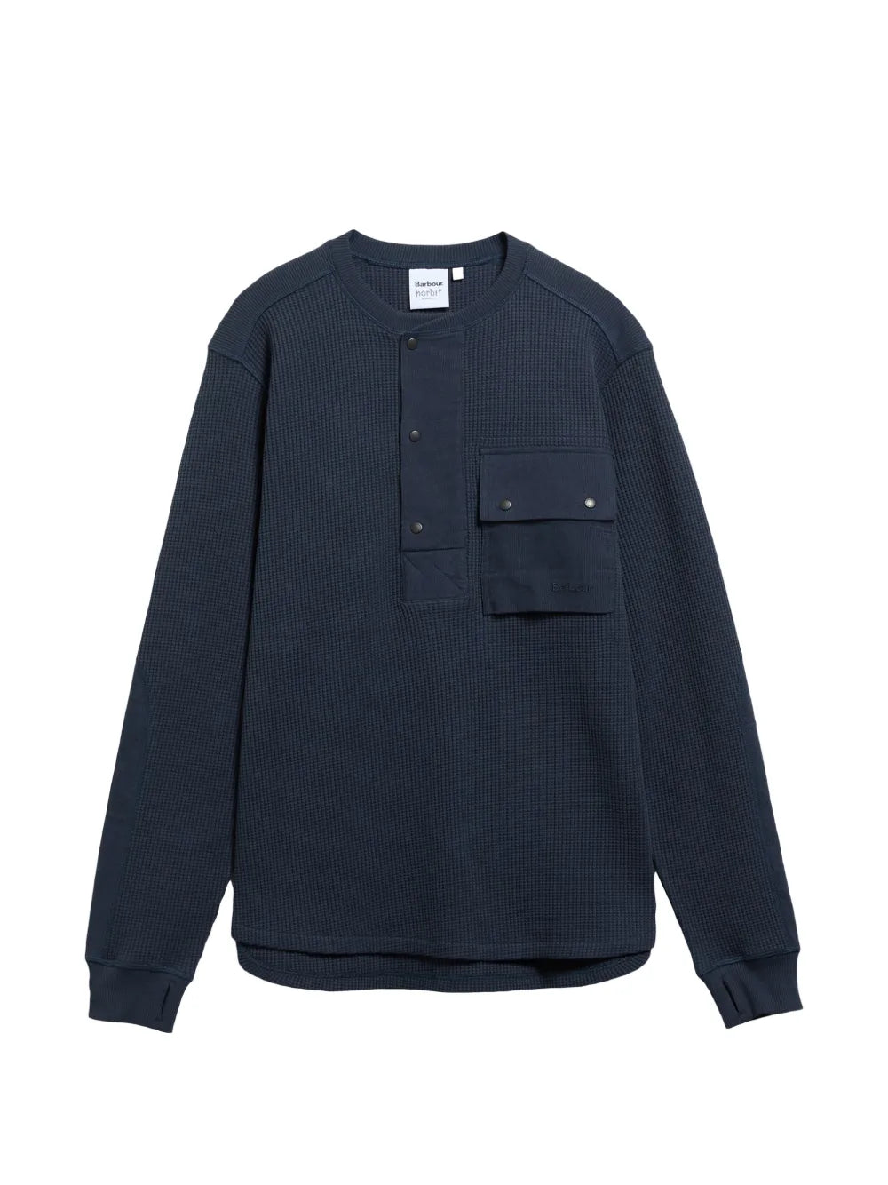 waffle-knit chest-pocket polo shirt