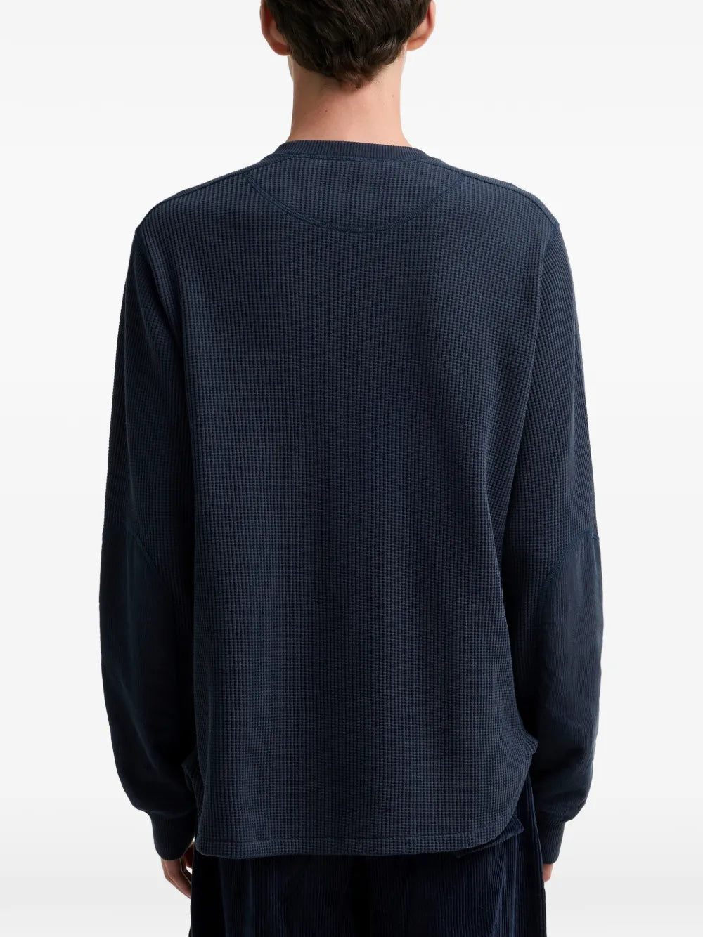 waffle-knit chest-pocket polo shirt
