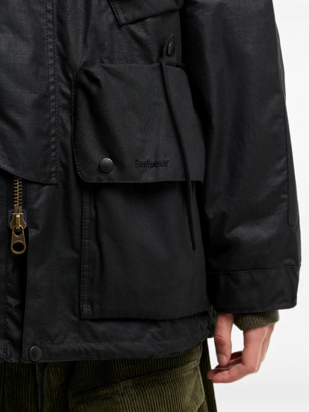 multi-pocket waxed jacket