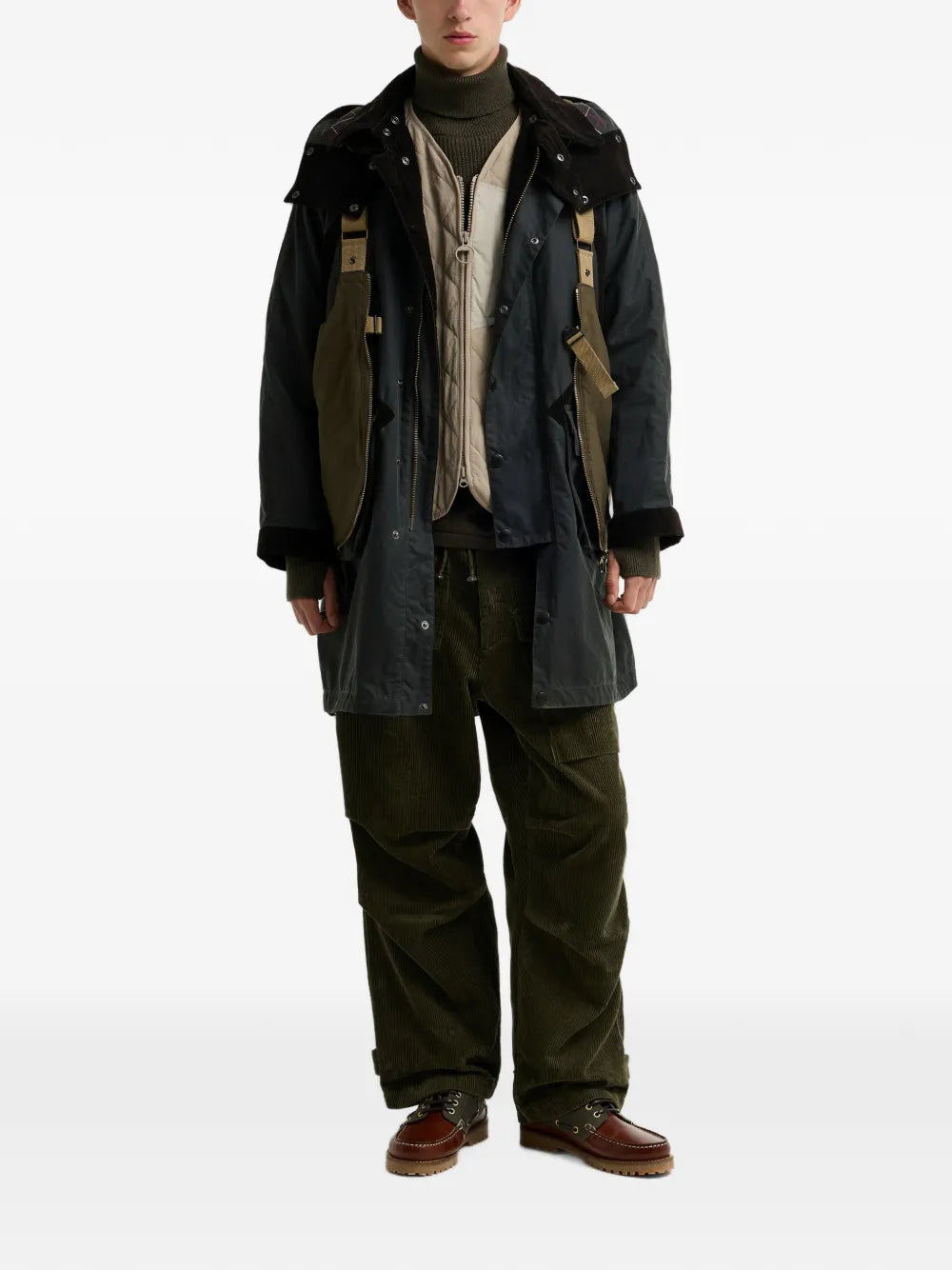 waxed-cotton hooded jacket