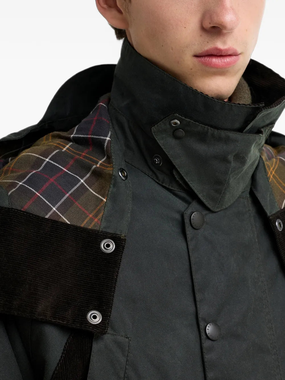 waxed-cotton hooded jacket