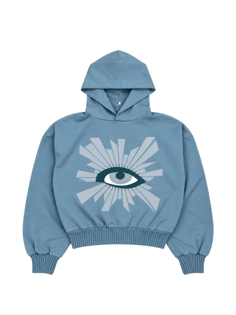 eye-print ribbed-trim hoodie