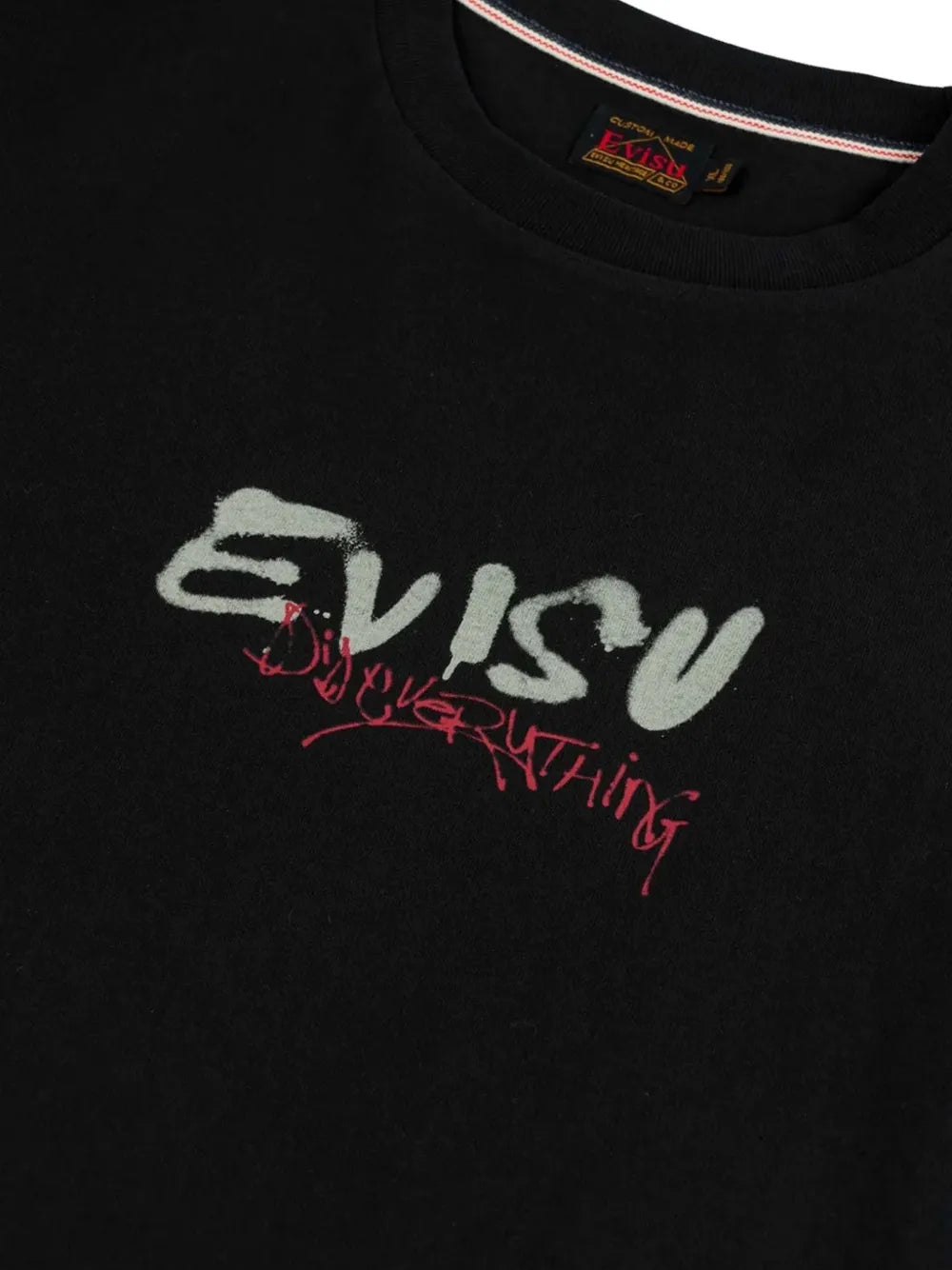 layered-sleeve graphic-print T-shirt