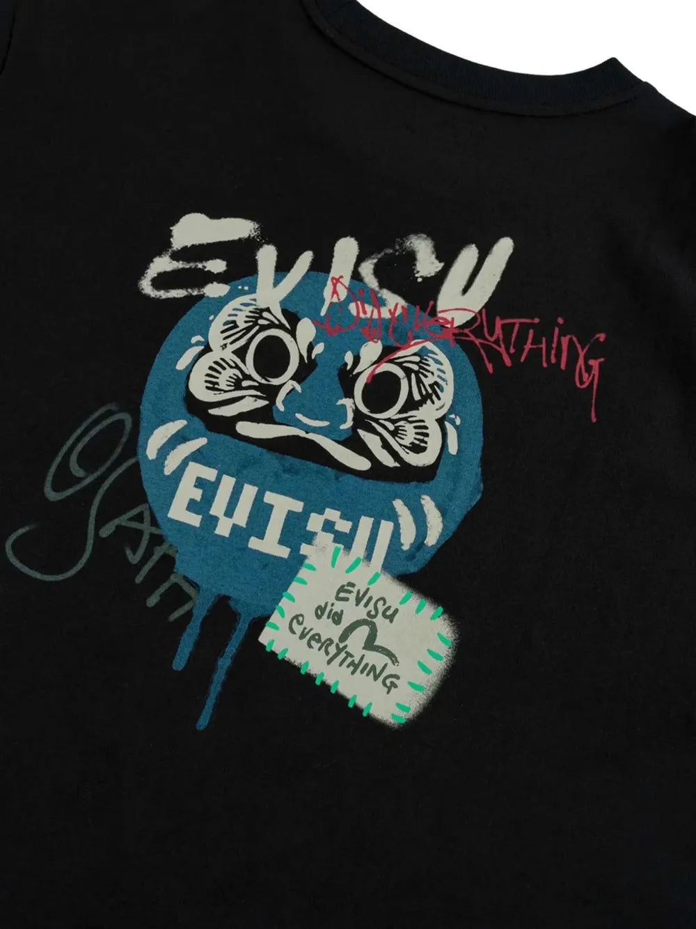 layered-sleeve graphic-print T-shirt