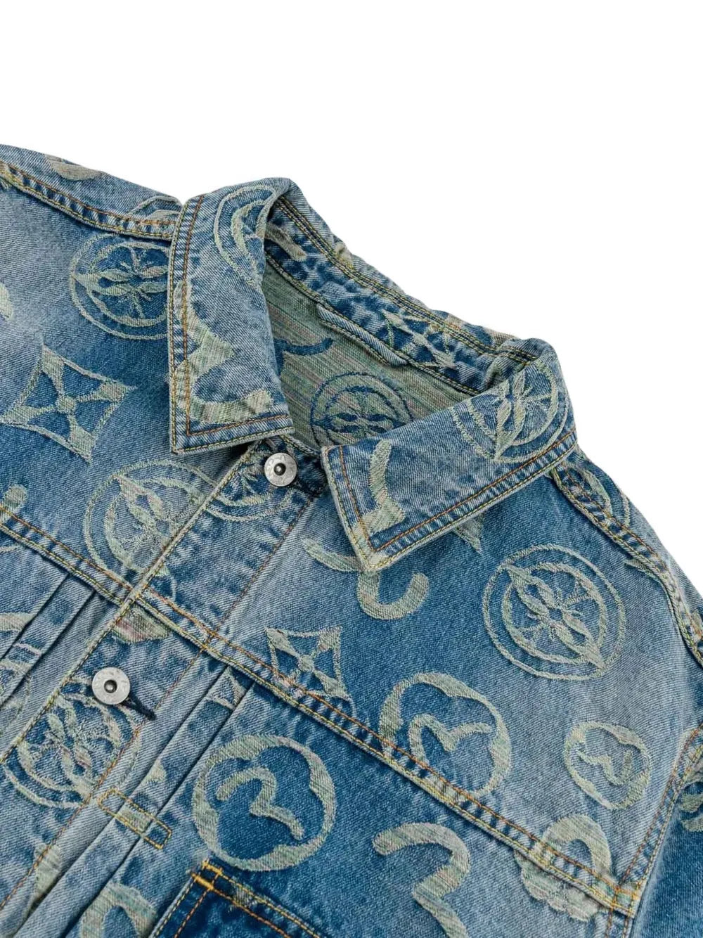 monogram-jacquard denim jacket