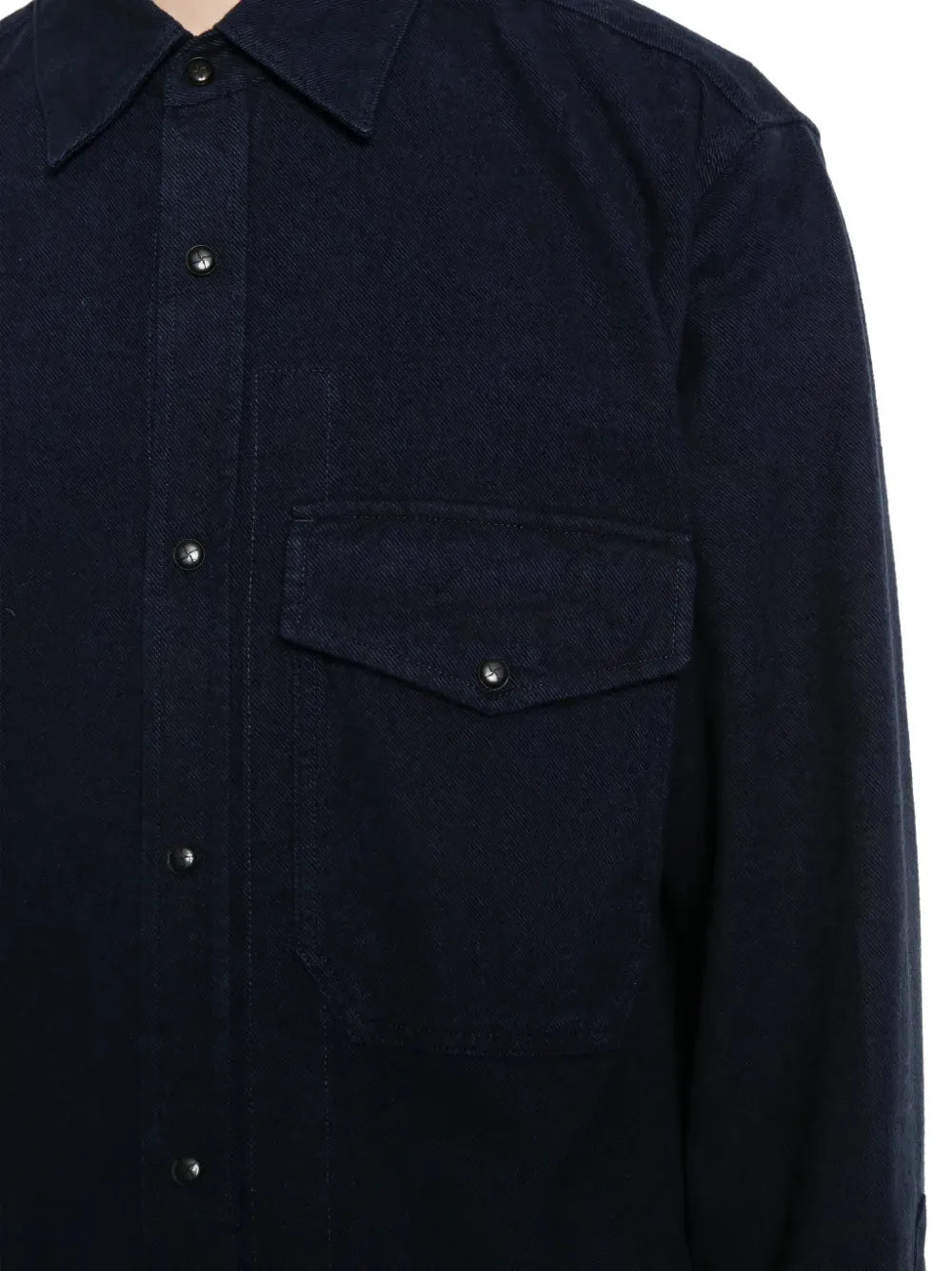 logo-embroidered chest-pocket shirt jacket
