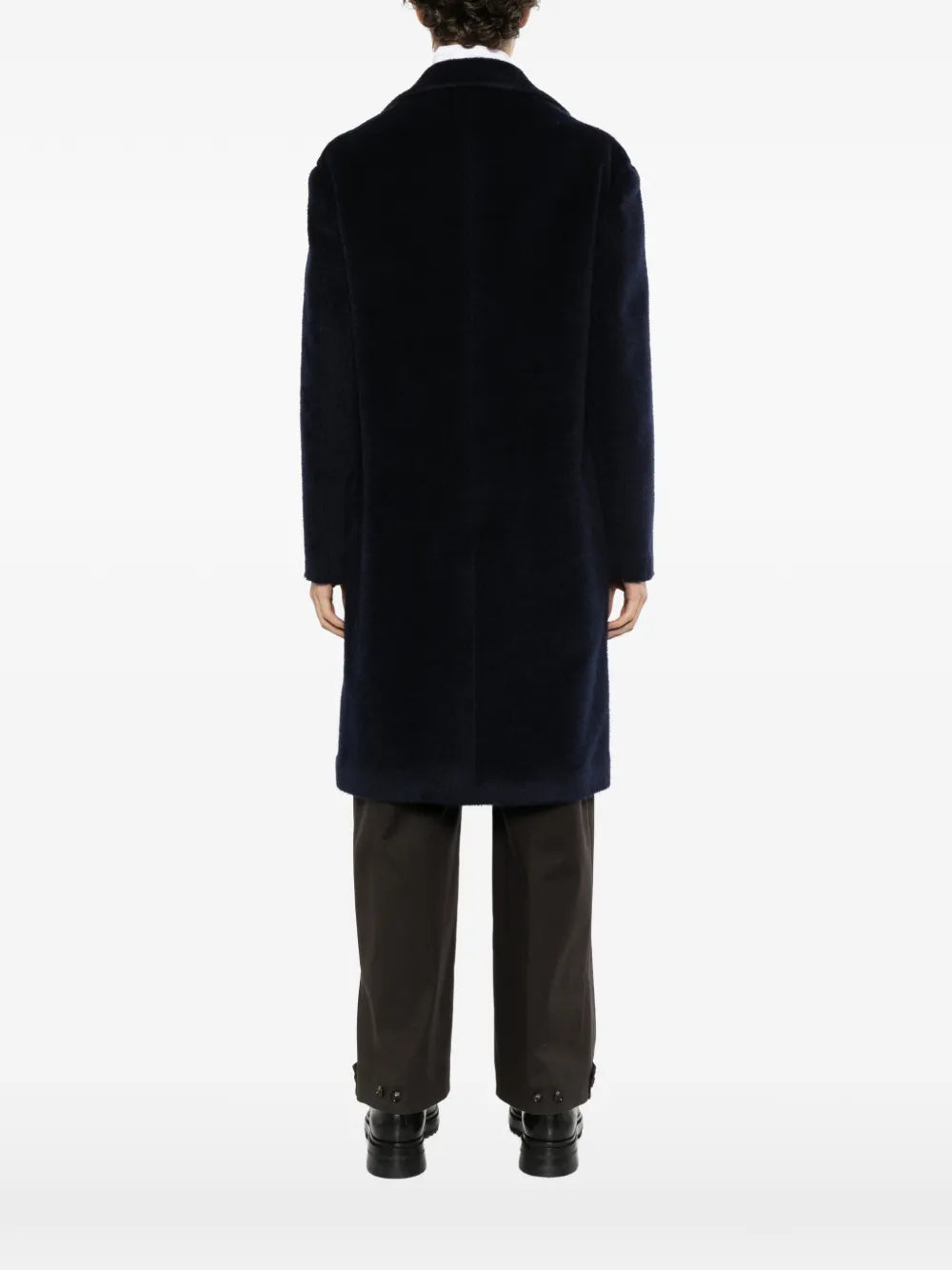 brushed single-breasted coat