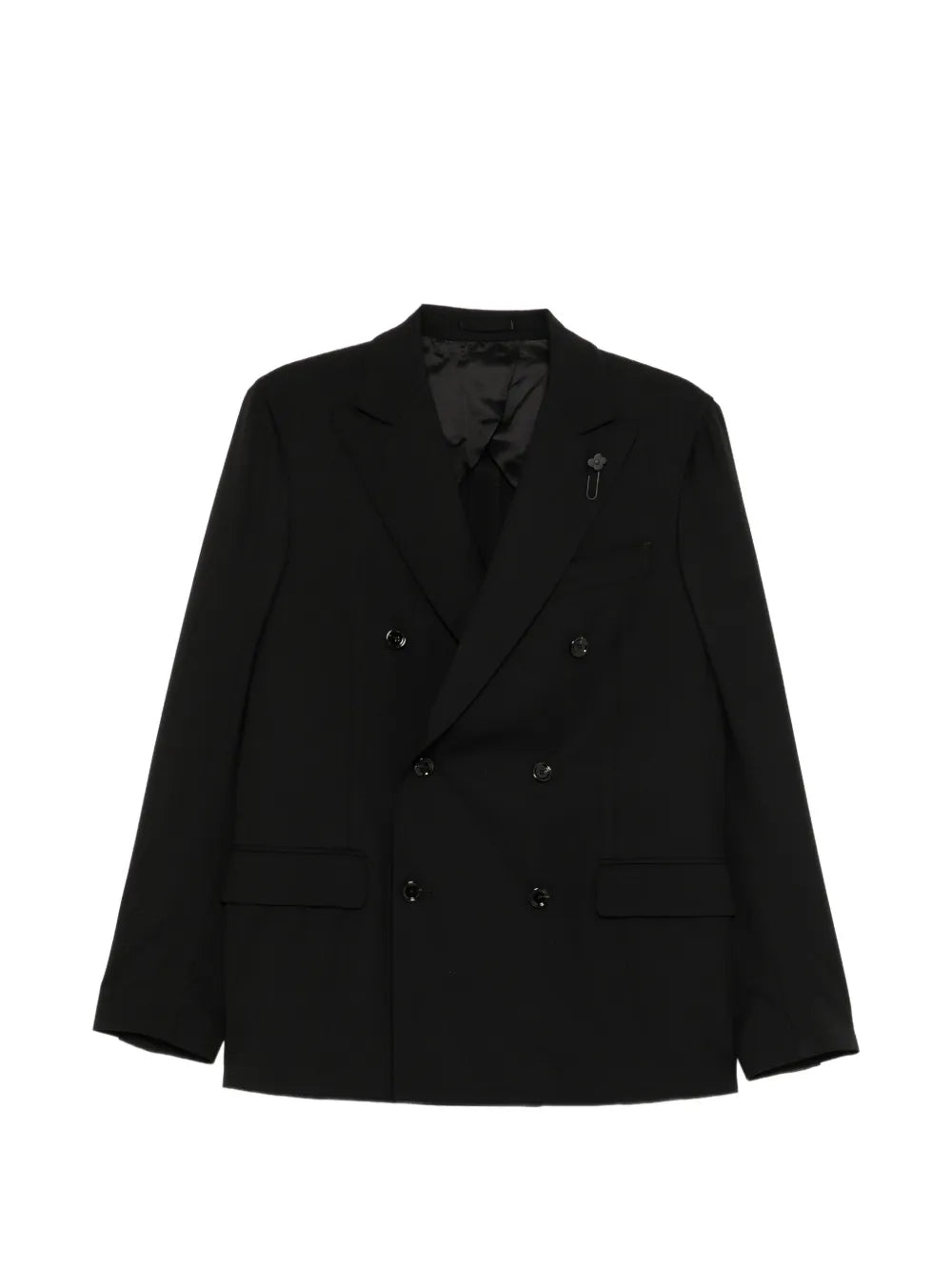 double-breasted peak-lapel suit