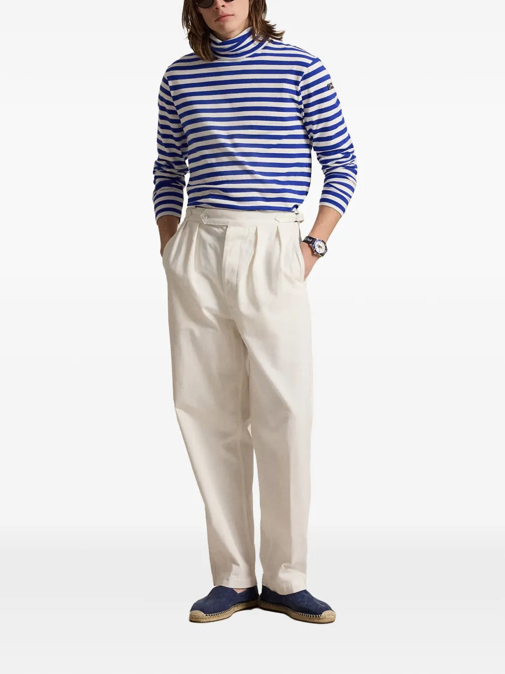 Classic Fit striped rollneck pullover