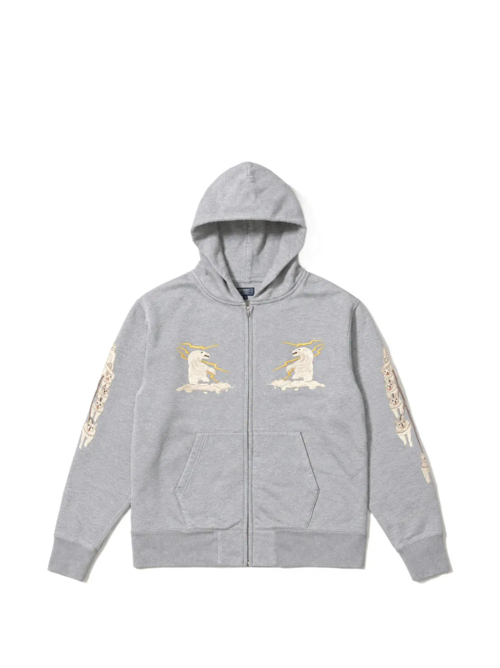 embroidered zip-up hoodie