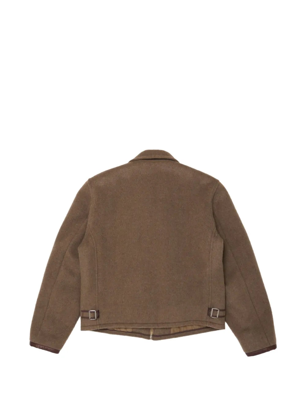 Lot.332 leather-trim zip-up shirt jacket