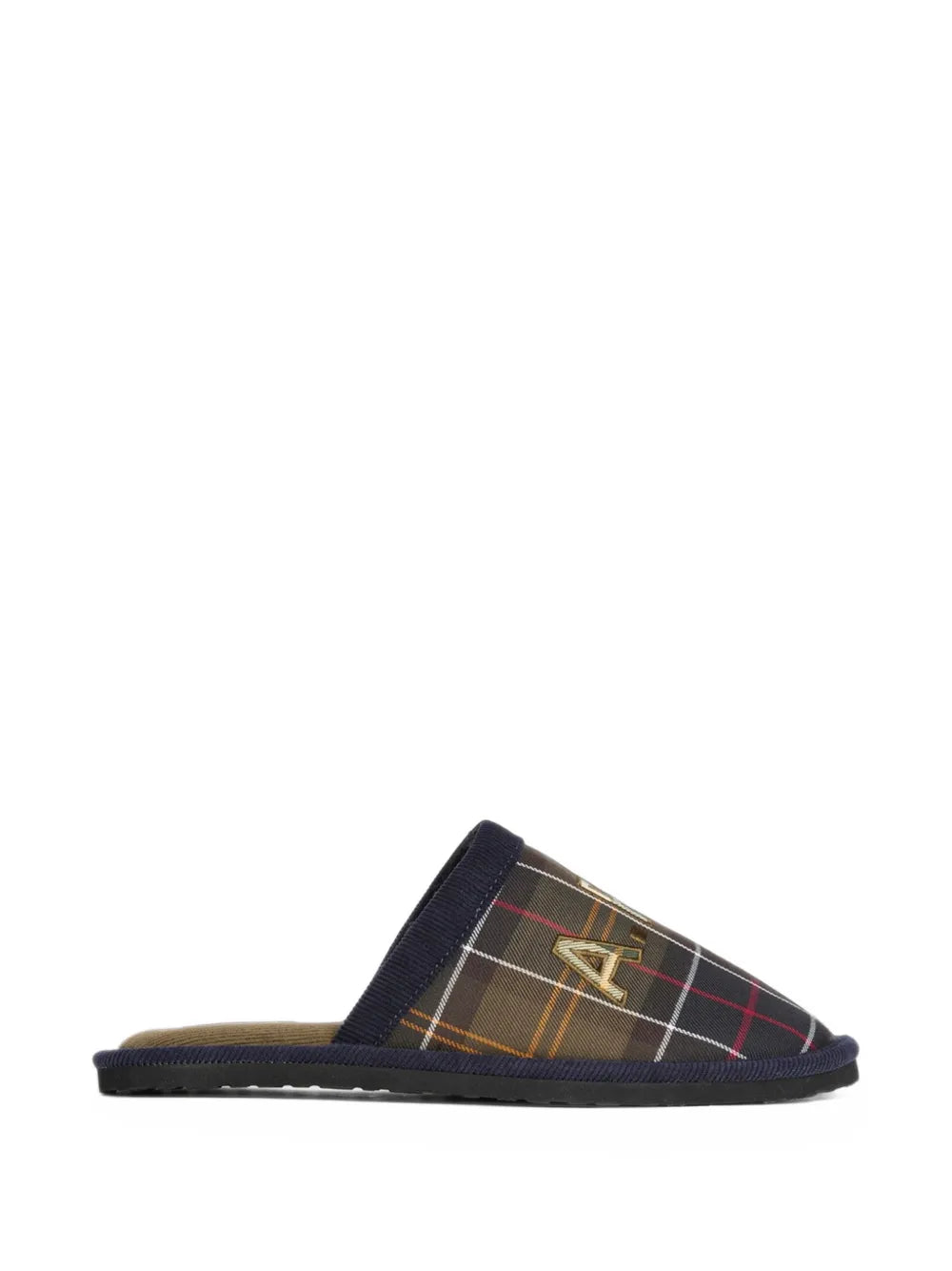 A.P.C. embroidered tartan slippers