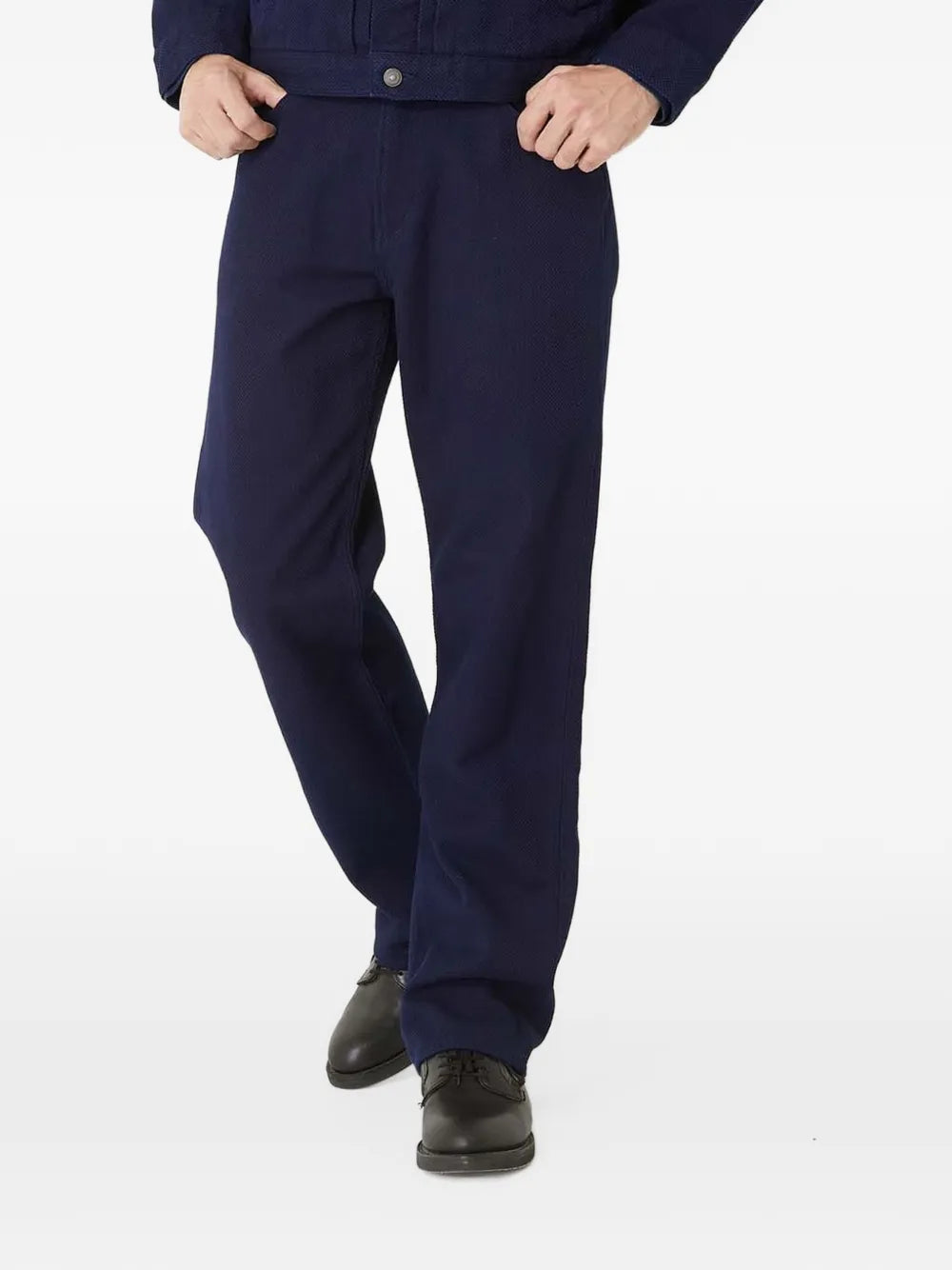 straight-leg cotton trousers