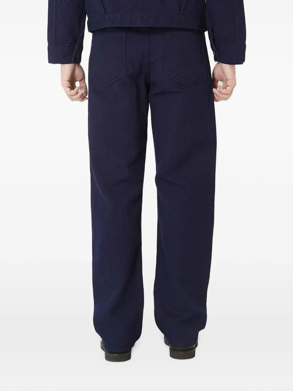 straight-leg cotton trousers