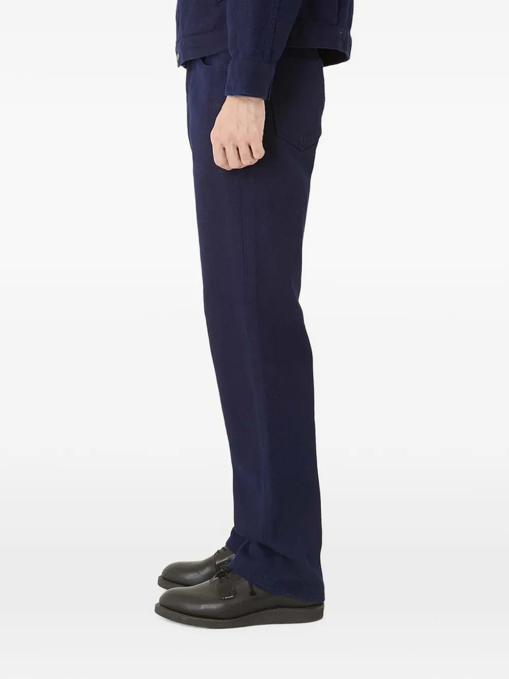 straight-leg cotton trousers