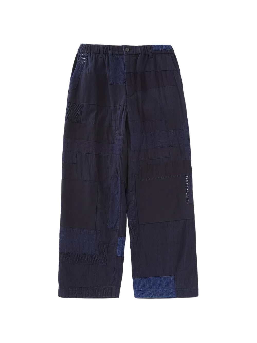 patchwork cotton trousers