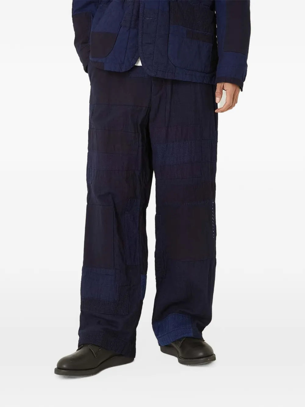 patchwork cotton trousers