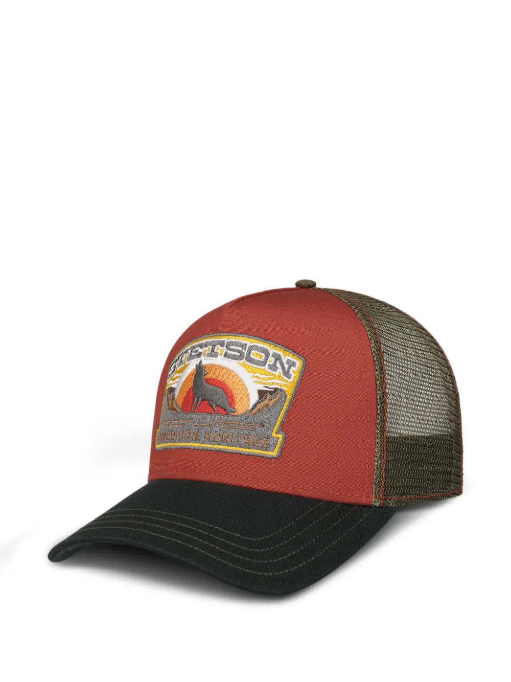 Wolf logo-patch mesh-panel cap