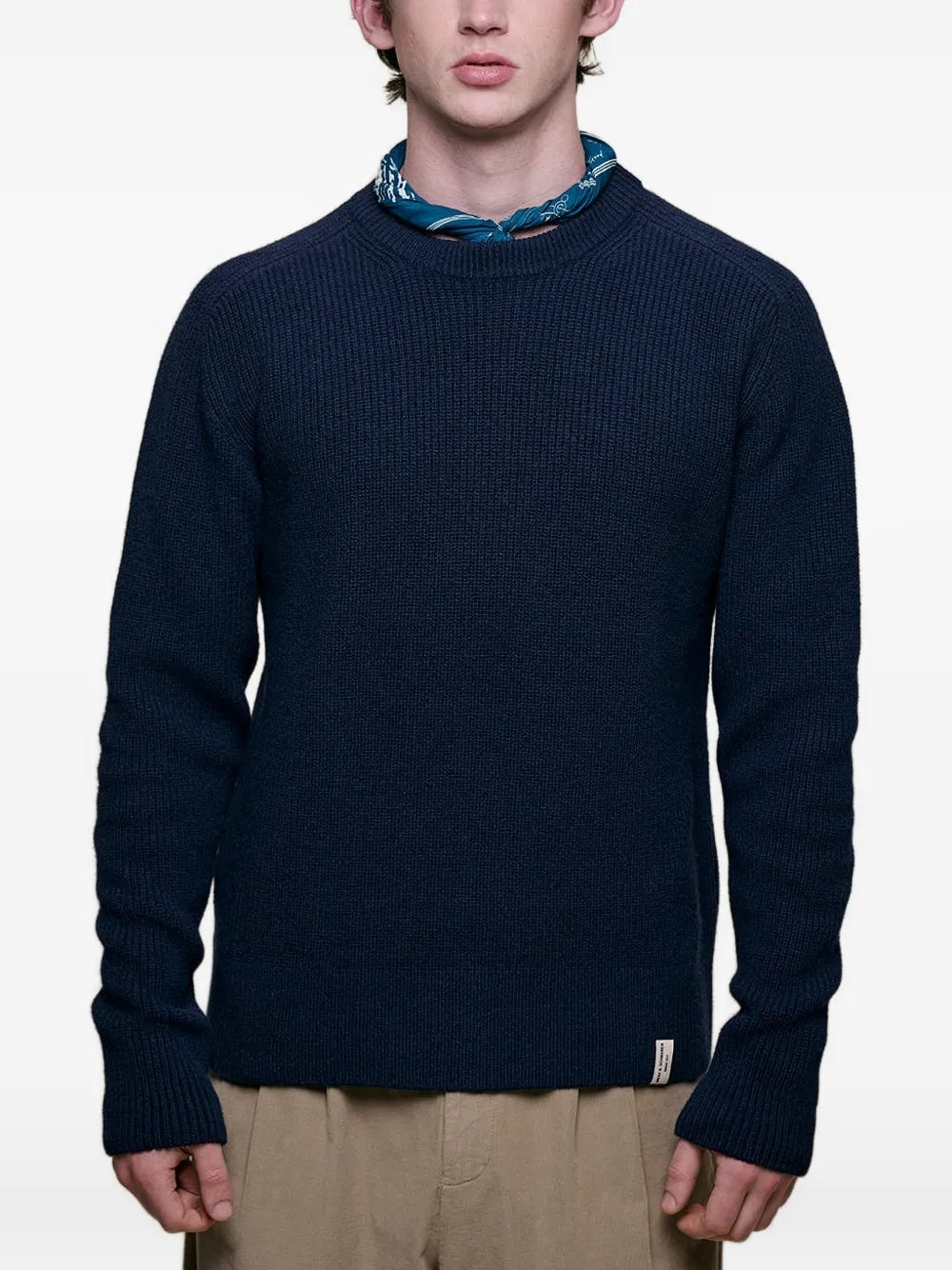 ribbed-knit raglan-sleeve sweater