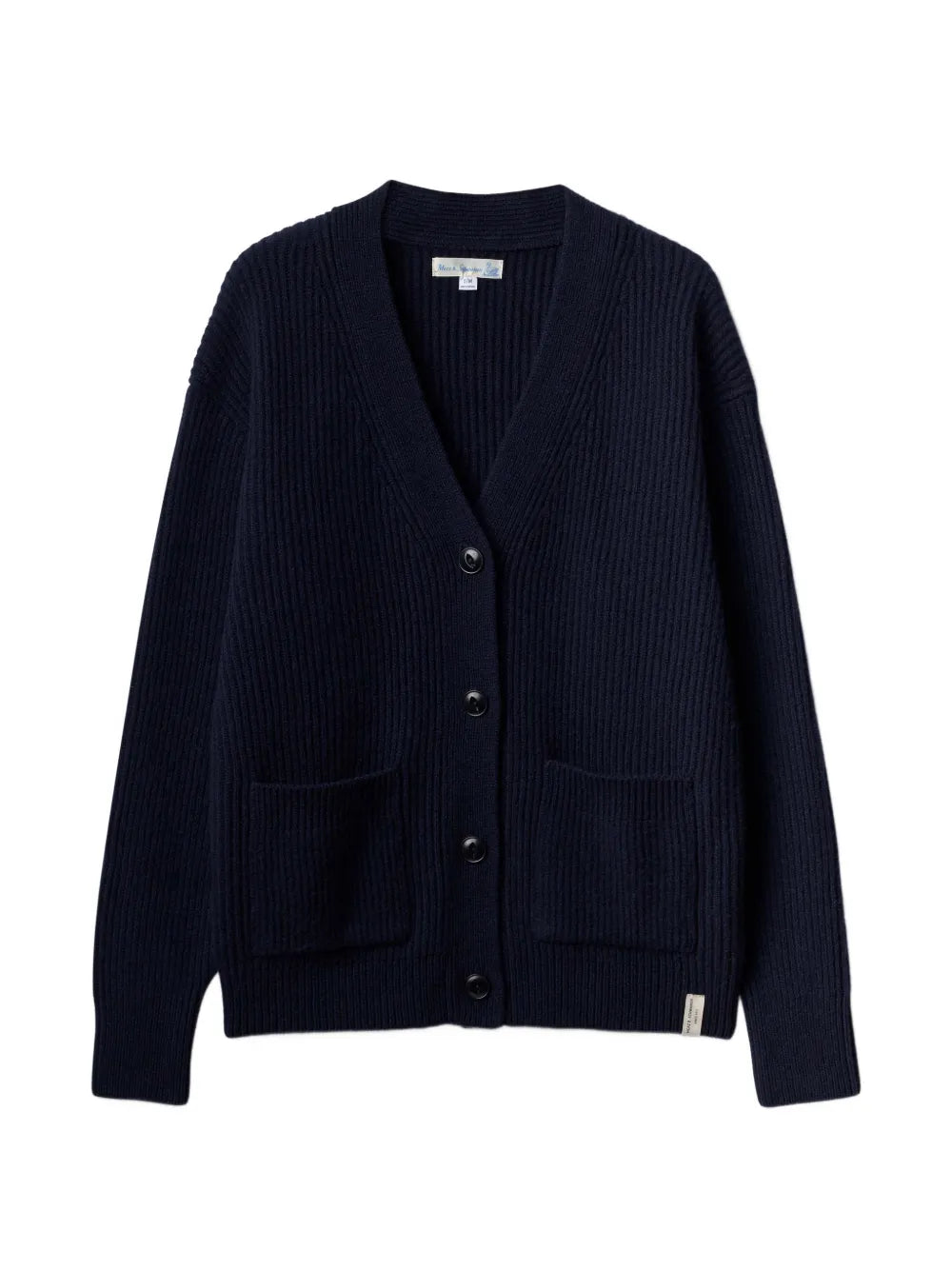 ribbed-knit wool cardigan