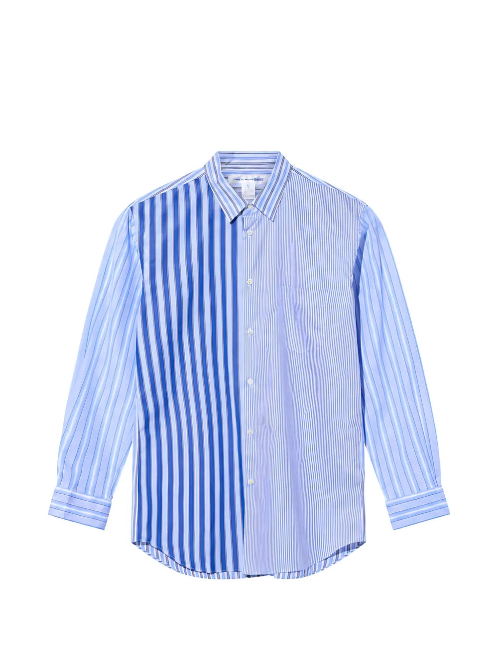 striped panelled shirt