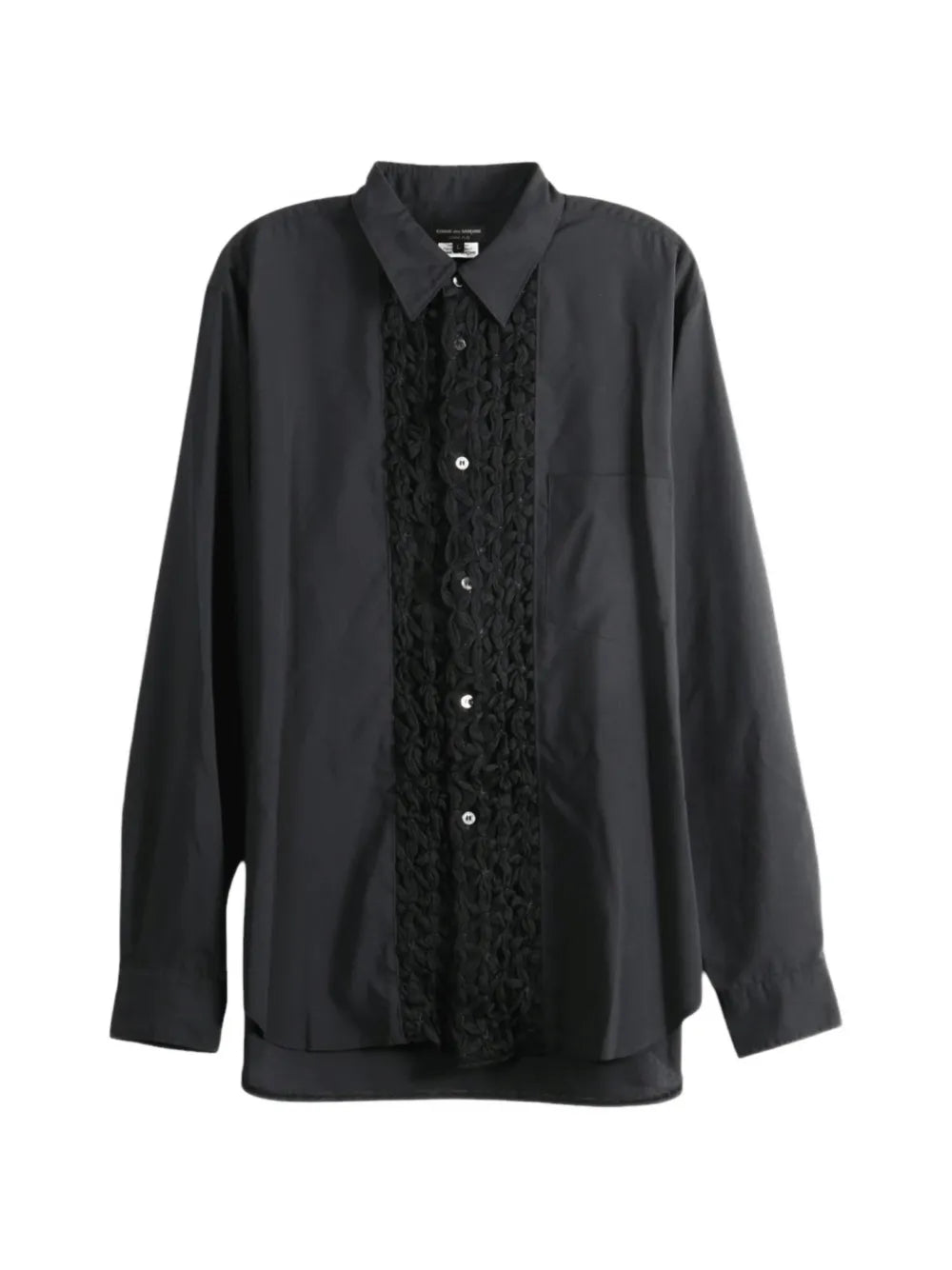 ruffled-panel shirt