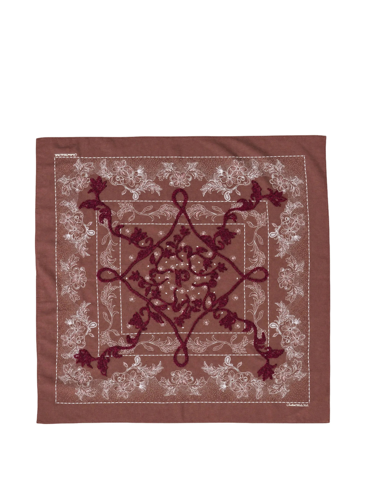 Floral-Print Embroidered Bandana