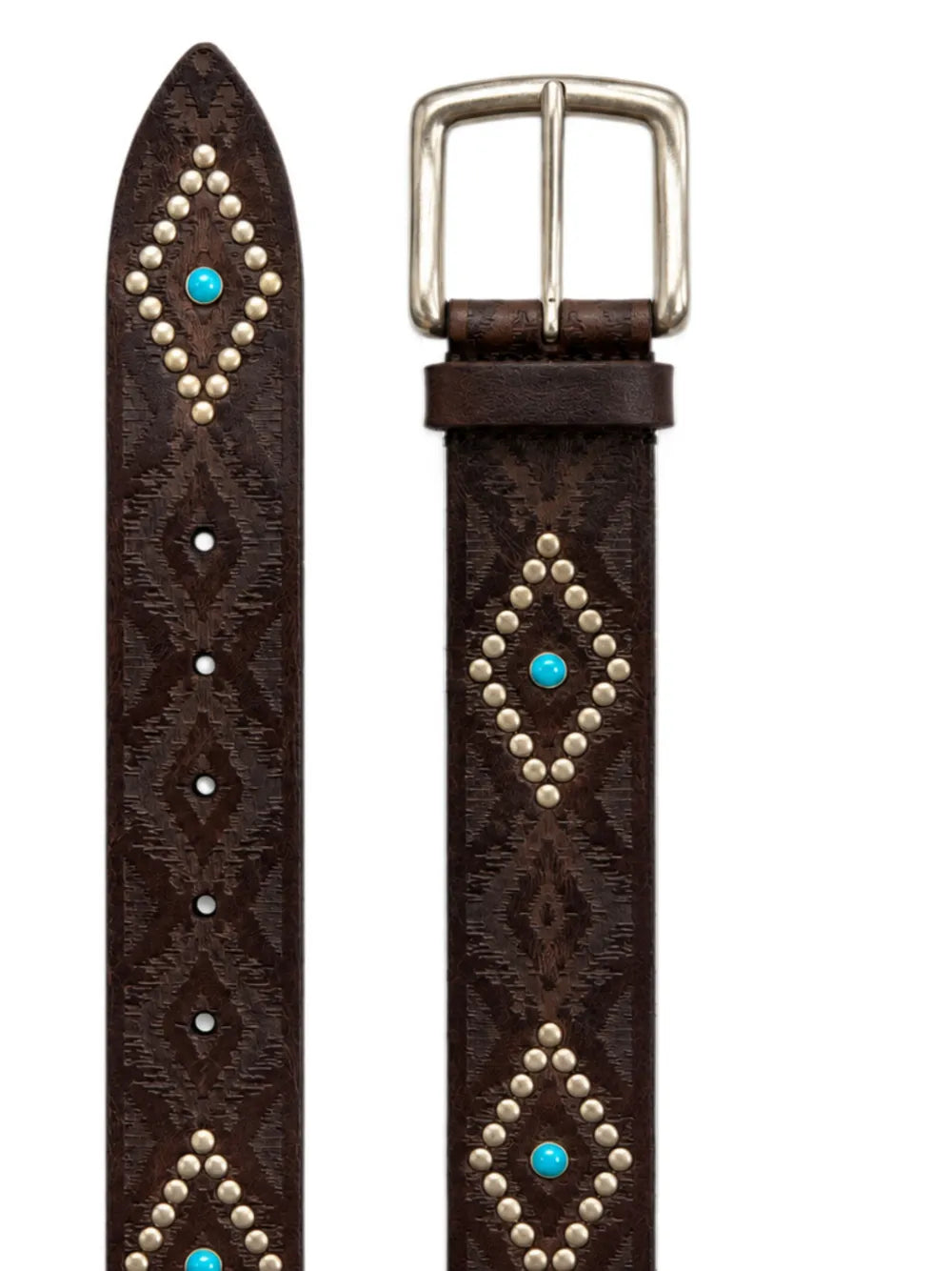 studded embossed-leather belt