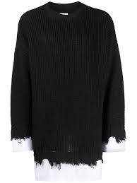 Layered Waffle-Knit Jumper