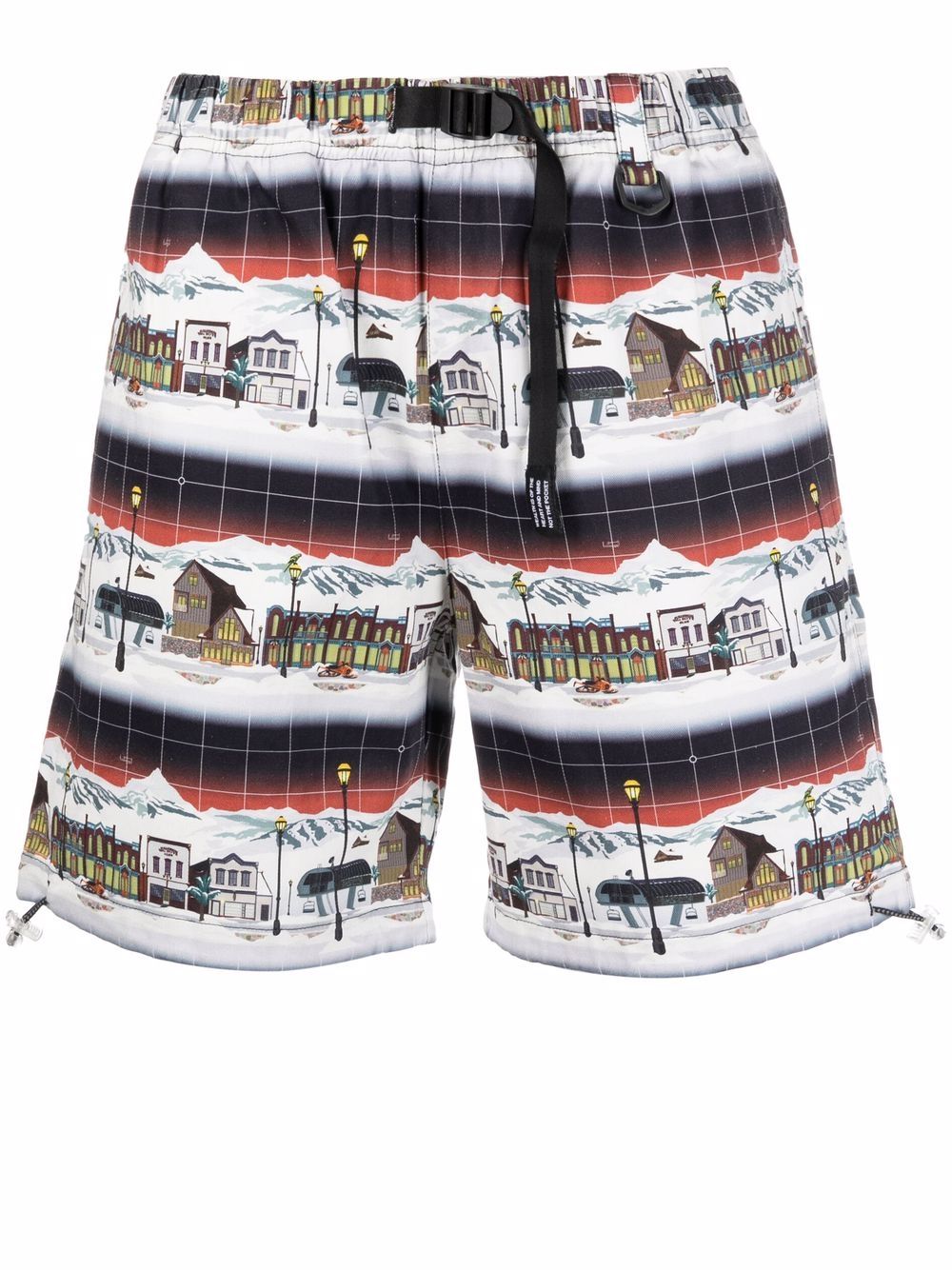 Graphic-Print Buckle-Fastened Shorts