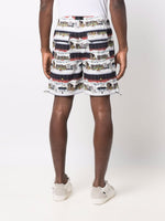 Graphic-Print Buckle-Fastened Shorts