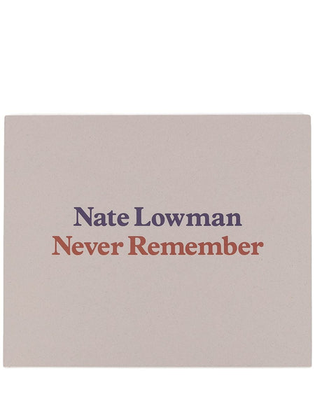 Nate Lowman Never Remember Book