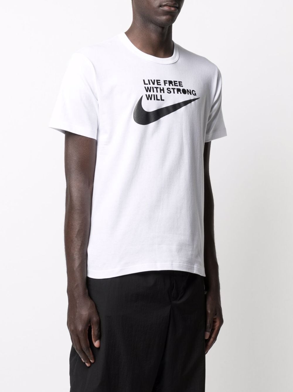 Swoosh-Print Cotton T-Shirt