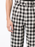 Gingham Check Print Trousers