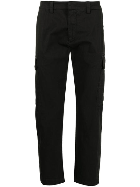 Pressed-Crease Stretch-Cotton Tailored Trousers
