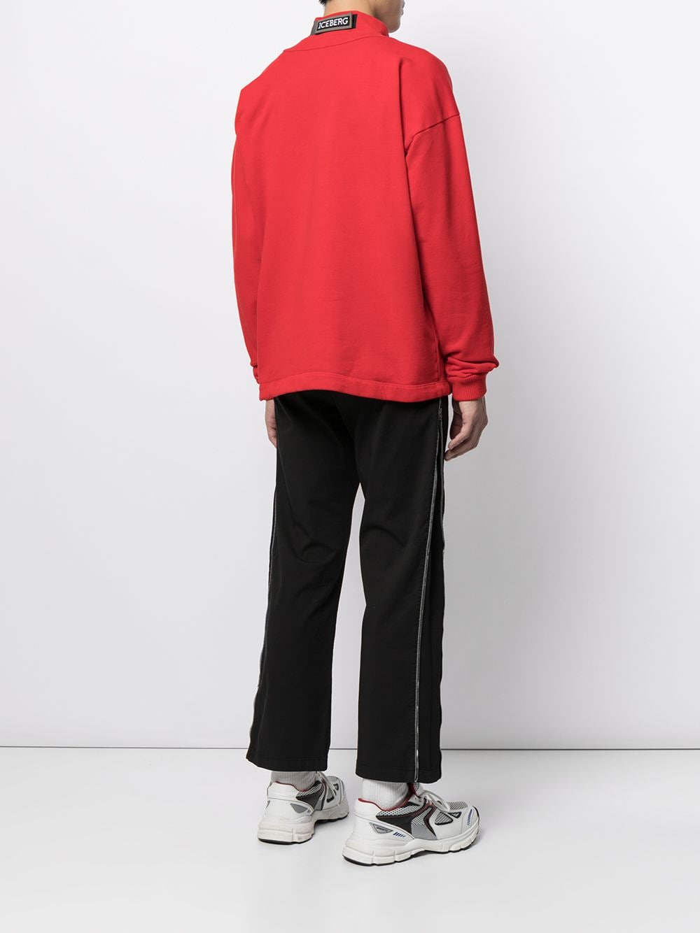 Red Logo Patch Cotton Sweatshirt
